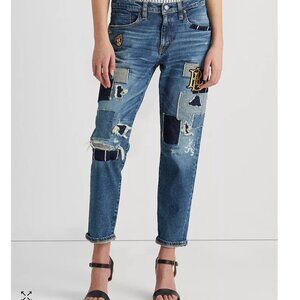 Lauren Ralph Lauren Rolled Cuff Patchwork Jeans